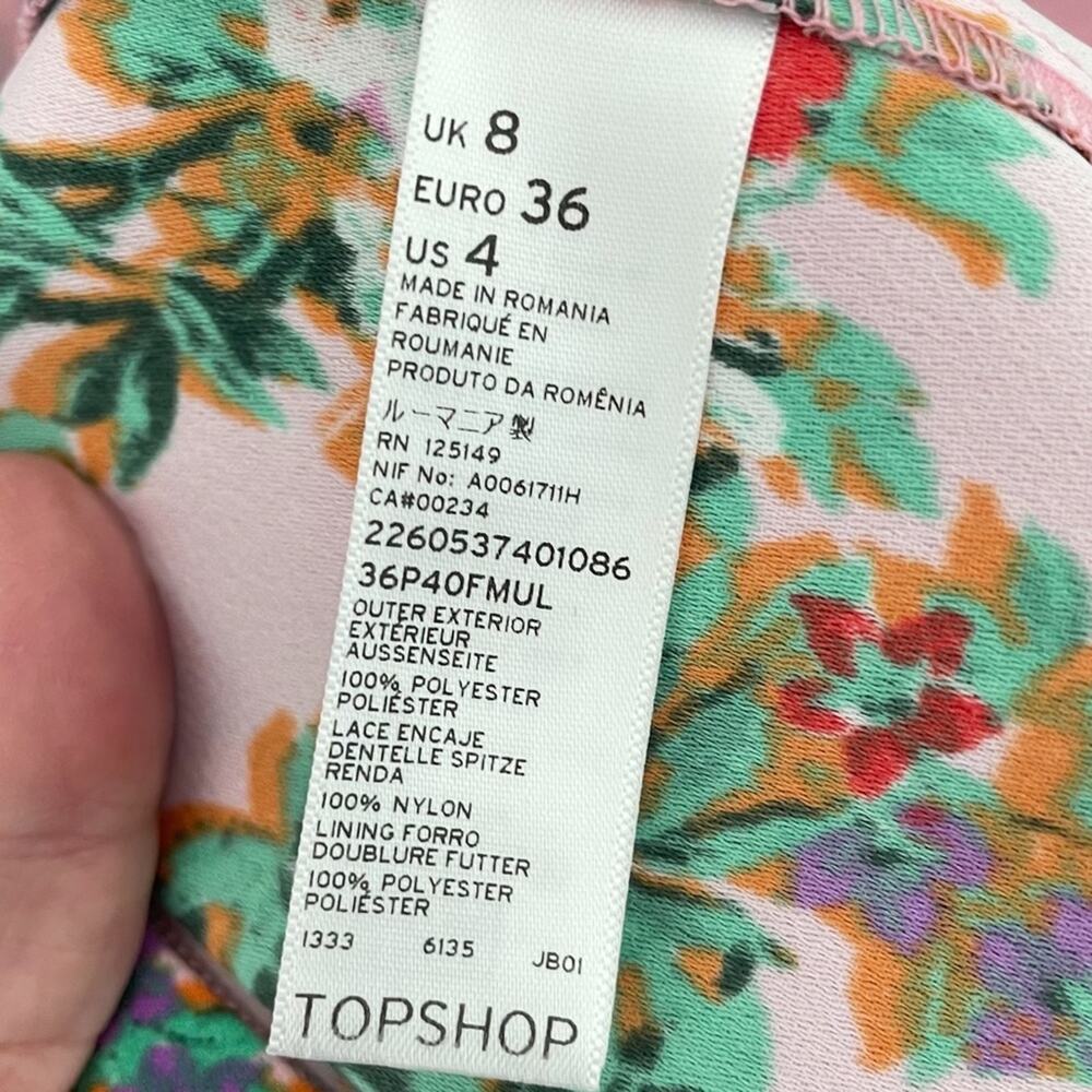 Topshop Floral Romper Sz 4 - Picture 5 of 6